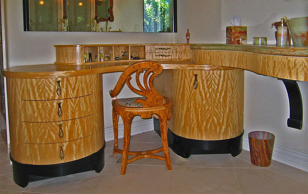 Art Nouveau Custom Bath Vanity by Design in Wood, Petaluma, CA