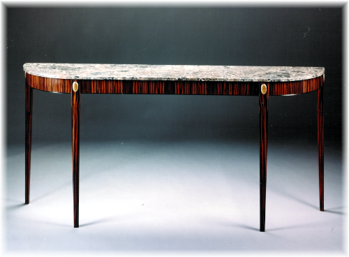 Manhattan Entry Table - custom woodwork by Design in Wood, Petaluma, CA. Andrew Jacobson - (707) 765-9885