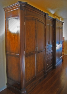Palo Alto Closet Armoire - custom woodwork by Design in Wood, Petaluma, CA. Andrew Jacobson - (707) 765-9885