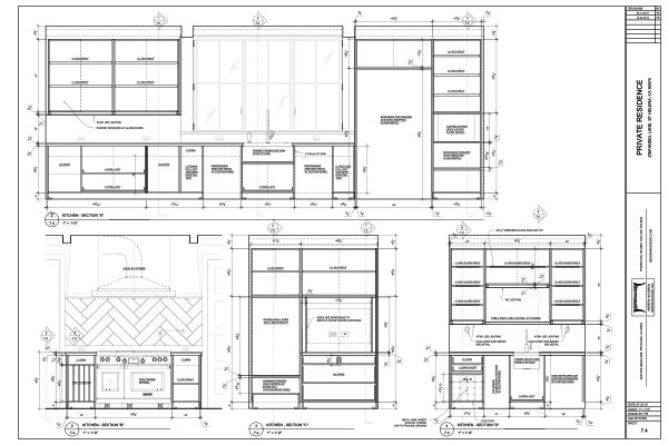Shop Drawings for private residential kitchen